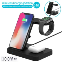 5 in 1 Qi wireless Charging Station for iPhone15 14 13 12 XSMAX X XR for Apple Watch for Airpods Charing Dock Stand Holder