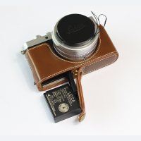ซองหนัง PU ชุดครึ่งตัวกระเป๋ากล้องสำหรับ Leica D-LUX 7 D-LUX7 LUX-7 D7พร้อมการเปิดแบตเตอรี่