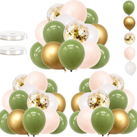 橄欖綠62入氣球組 氣球 DIY 裝飾 生日派對 婚禮 會場佈置 情人節 慶生 節慶