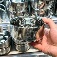 胖東來米斯316L不鏽鋼碗 兒童碗雙層314不鏽鋼碗防燙碗亮光代購