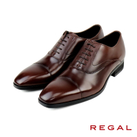 【REGAL】經典壓線橫飾牛津鞋 深棕色(V234-DBR)