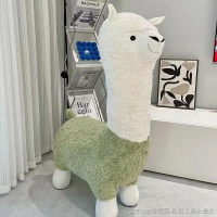 羊駝坐椅 羊駝坐凳 草泥馬椅子 草泥馬玩偶 ?大號羊駝坐凳靜音輪可拆洗臥室客廳擺件兒童玩具沙發網紅羊駝座椅