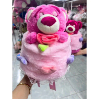 Gấu bông bó hoa gấu dâu losto siêu đáng yêu- thú nhồi bông bó hoa gấu dâu losto