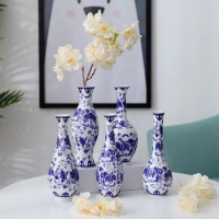 Antique blue and white porcelain vase ceramic vase home soft decoration Chinese Bo Gu stand ornaments vase custom wholesale