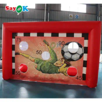 4x2mh Pvc Inflatable Soccer Goal Door Tarpaulin Inflatable Football Games Outdoor Shooting Door For 