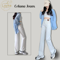 Loyka Celana jeans wanita korean style jeans high waist wanita celana panjang jeans wanita celana ku