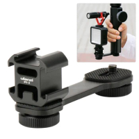 Ulanzi PT-3 3 in 1 Triple Hot Shoe Mount Adapter Microphone Extension Bracket Holder Stand for Zhiyun Smooth 4 DJI OSMO Mobile 2