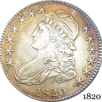 United States Of America Liberty Eagle 1820 50 Cents ½ Dollar Capped Bust Half Dollar Cupronickel Silver Plated Copy Coin