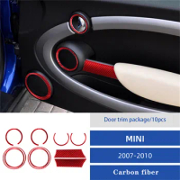 Car Interior Door Handle Various Parts For BMW MINI Cooper R55 R56 R57 2007-2010 Carbon Fiber Stickers
