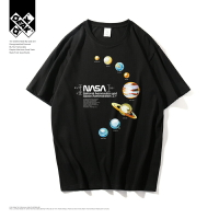 nasa宇航員太陽系八大行星聯名新款短袖T恤學生寬松大碼INS潮牌