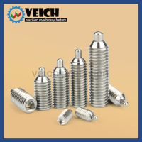 VCN518 M4/M5/M6/M8/M10/M12 Hex Socket Locking Spring Plunger Screw Rounded Head Pin Length10~40 Stainless Steel Ball Plungers
