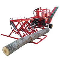 27hp 35 Ton Gasoline Automatic Firewood Processor with 25" Hydraulic Chainsaw, 500mm Log Diameter, Electric Start, EPA Approved