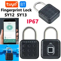 SY12 SY13 Fingerprint Lock Keyless with Tuya APP Waterproof Safety Lock Anti Theft Padlock for Cabinet Backpack Offices Bicycles