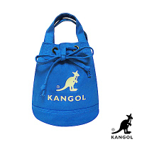 福利品 KANGOL 韓版玩色系列-帆布斜背水桶包-正藍