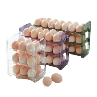 【bebehome】冰箱側門翻轉式三層雞蛋收納架(30格)