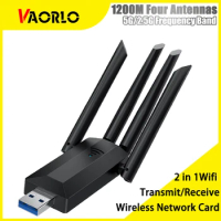 1200Mbps WiFi USB Adapter Dual Band 2.4G+5Ghz Wi-Fi Dongle 4 Anterna 802.11AC USB3.0 High-Speed Wireless Card Receiver Pc/Laptop