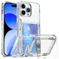 Sarung Telefon Pemegang Kad Apple 14pro Lutsinar, Tebal dan Tahan Jatuh, Sarung Pelindung Iphone15, 