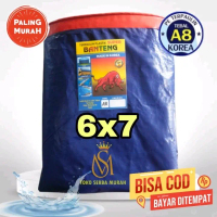 Terpal 6x7 A8 biru oren Tebal  Murah untuk Tenda Terop Kolam Ikan Jualan Dagang Plafon Rumah Kandang