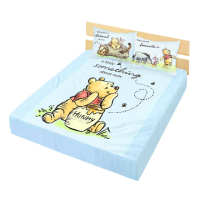 【享夢城堡】雙人床包枕套5x6.2三件組(迪士尼小熊維尼Pooh 蜂蜜小事-米黃.藍)