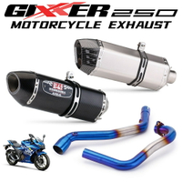 鈴木 GIXXER 250 GIXXER250 SF250 改裝前連桿管碳纖維消聲器 DB Killer 的全系統摩托車