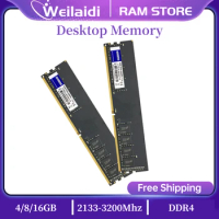 WEILAIDI Memory Ram DDR4 4GB 8GB 16GB 2133 2400 2666 3200 MHz Desktop UDIMM RAM Memoria 1.2V 288Pins For All Motherboards