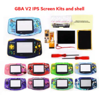 NEW V2 IPS 10 Levels Brightness LCD Screen Kit With Pre-cut UV Printed Customized Housing Shell For Gameboy Advance GBA
