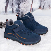New 2022 Winter Sneakers Men Boots Suede Warm Snow Boots Work Casual Shoes High Top Non-slip Ankle Boot Big Size 49 Trainer