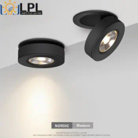 Upgrade Dimmable COB LED Downlights Surface Mounted LED Ceiling Lamps 7W Foldable Indoor Background Spot Lights