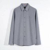 Kemeja HUGO BOSS RELEGANT TEXT POCKET GREY LONG SHIRT 100% ORIGINAL Size XL