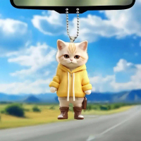 Acrylic Plane Personalized Creative Cat Decorative Pendant Pendant Mirror Key Decorative J5F5