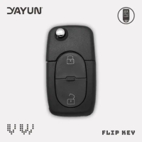 YAYUN Flip Fob Car Remote Key Shell Case forVWVolkswagen Passat Jetta Golf Beetle 2/3/4 Buttons Fit CR2032/CR1620