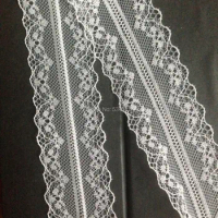 (3.2 cm / 32mm x 50 yards) white color Zakka Lace Ribbon Sewing Tape,Lace Webbing, Cluny Lace Trim inelastic ,bridal wedding