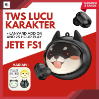 TWS Bluetooth Karakter Lucu Full Bass Headset Wireless Earbuds Noise Canceling JETE FS1 Garansi 2 Ta