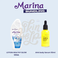 Marina (BUNDLING MARINA LOTION 185ML + PW AHA 50ML) | Body Lotion UV white 185ml + AHA PERFECT WHITE