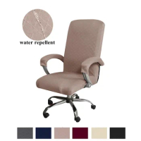 Water Repellent Office Chair Cover Jacquard Elastic Boss Rotating Computer Seat Case Gaming Chairs Covers with Armrest Slipcover