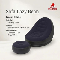 Sofa Malas Angin Lazy Bean Bag Inflatable dengan Bantalan Kaki