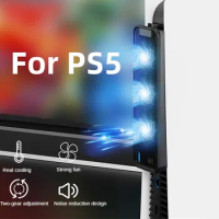 Upgraded Cooling Fan With LED Light For PS5 Console Quieter External Cooling Fan With USB2.0 Port Radiator For PS5 Accessories