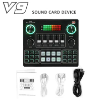 V9 Sound Card Live Sound Card For PC Cellphone Youtube HIFI Mixer Record Singing Equipment set