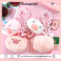 for OPPO Enco R / Enco Play Case Pink Pig Protective Cute Cartoon Cover Bluetooth Earphone Shell Accessories TWS Headphone