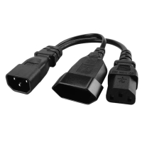 IEC320 C14 To C13 + Euro Socket Splitter Cable IEC Connector