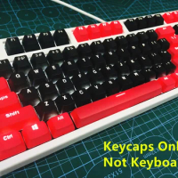 87/104 Keys Doubleshot Black-Red PBT Backlit Keycap ANSI KeyCaps for Cherry MX Mechanical Keyboard