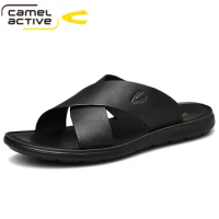 Camel Active 2021 New Men Shoes Solid Flat Bath Slippers Summer Sandals Outdoor Slippers Casual Non-Slip Flip Flops Beach Shoes