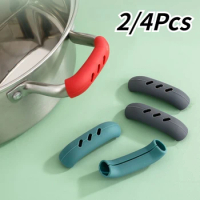 2/4Pcs Silicone Assist Handle Holder Grip Cast Iron Skillet Handle Covers Heat Resistant Non Slip Pot Grip Handle Sleeves