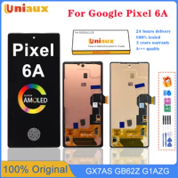 6.1" Original For Google Pixel 6a LCD With Frame Display Touch Screen Digitizer For Google Pixel 6a Back Battery Cover