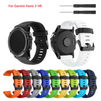 Watchband For Garmin Fenix 3 HR Sport Smart Watch Replacement Bracelet Soft Silicone Wrist Strap Watch Band with tool