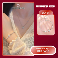 Bộ trang sức bạc sao băng cao cấp Duyson Silver dây chuyền bạc lắc tay bạc sao băng mạ vàng