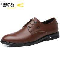 Camel Active Fashion Men's Brogue Shoes Genuine Leather Flats Classic Men Casual Formal Shoe Leisure Vintage Handmade Footwear