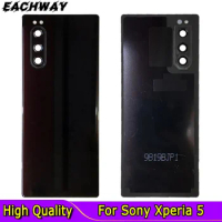 Black White New Cover For Sony Xperia 5 Battery Cover J9210 Rear Door Housing Back Case Replaced Phone For SONY 5 Battery Cover