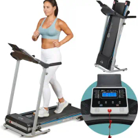 Foldable Treadmill for Home - Compact Electric Space Saver Folding Treadmill for 5'4" User Height with Preset Programs