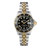 DAVOSA 161.591.05 40mm TT GMT 雙時區潛水專用️錶-PVD 金色/五銖半金鋼帶款